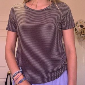 soft and sexy dark green and white striped tee